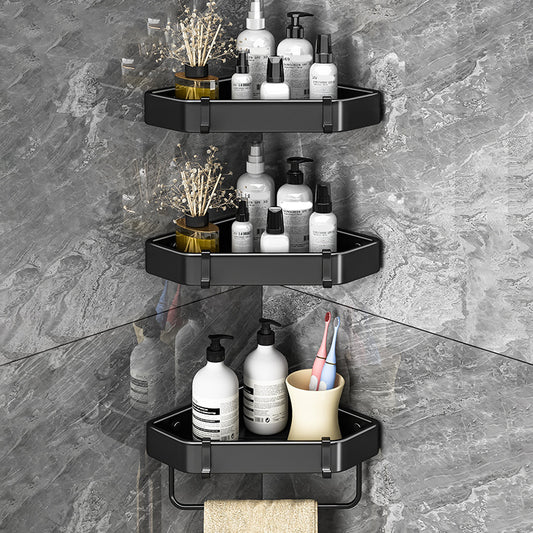 Modern Black and White Metal Bath Hardware Set Bath Shelf Bathroom Hardware Set Clearhalo 'Bathroom Hardware Sets' 'Bathroom Hardware' 'Bathroom Remodel & Bathroom Fixtures' 'bathroom_hardware_sets' 'Home Improvement' 'home_improvement' 'home_improvement_bathroom_hardware_sets' 6587999