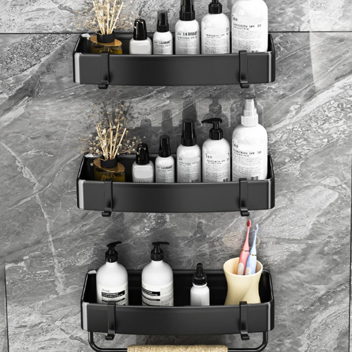 Modern Black and White Metal Bath Hardware Set Bath Shelf Bathroom Hardware Set Clearhalo 'Bathroom Hardware Sets' 'Bathroom Hardware' 'Bathroom Remodel & Bathroom Fixtures' 'bathroom_hardware_sets' 'Home Improvement' 'home_improvement' 'home_improvement_bathroom_hardware_sets' 6588002