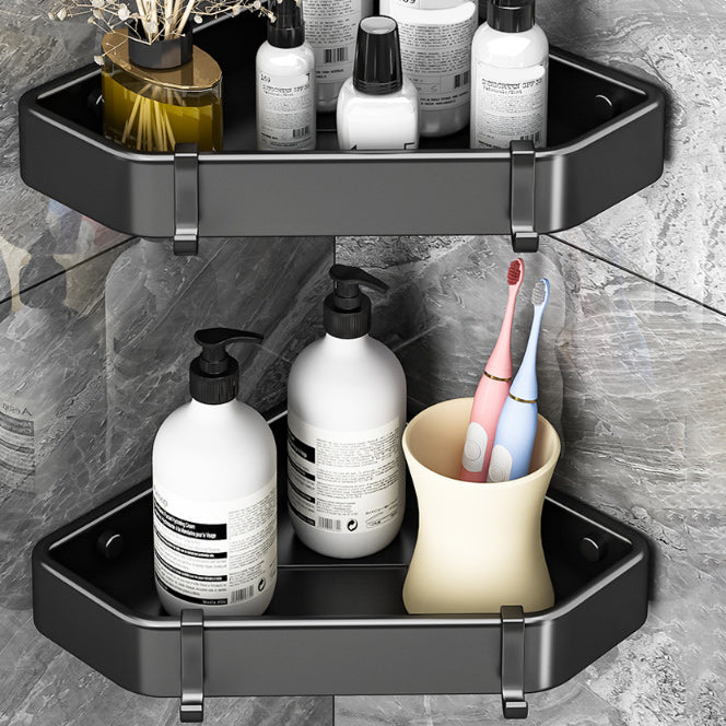 Modern Black and White Metal Bath Hardware Set Bath Shelf Bathroom Hardware Set Clearhalo 'Bathroom Hardware Sets' 'Bathroom Hardware' 'Bathroom Remodel & Bathroom Fixtures' 'bathroom_hardware_sets' 'Home Improvement' 'home_improvement' 'home_improvement_bathroom_hardware_sets' 6588004