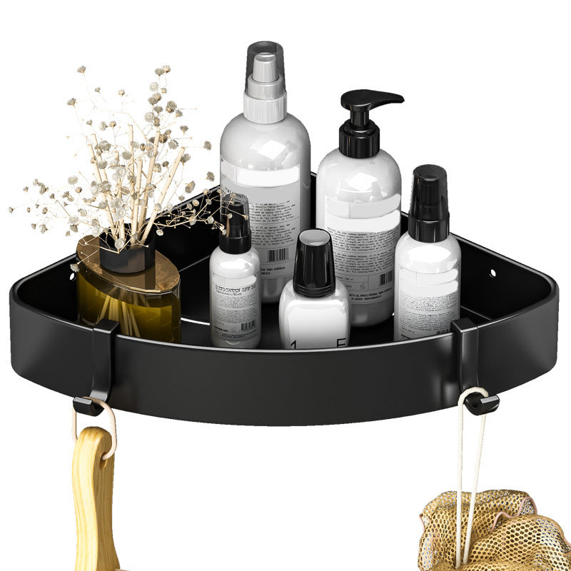 Modern Black and White Metal Bath Hardware Set Bath Shelf Bathroom Hardware Set Clearhalo 'Bathroom Hardware Sets' 'Bathroom Hardware' 'Bathroom Remodel & Bathroom Fixtures' 'bathroom_hardware_sets' 'Home Improvement' 'home_improvement' 'home_improvement_bathroom_hardware_sets' 6588006