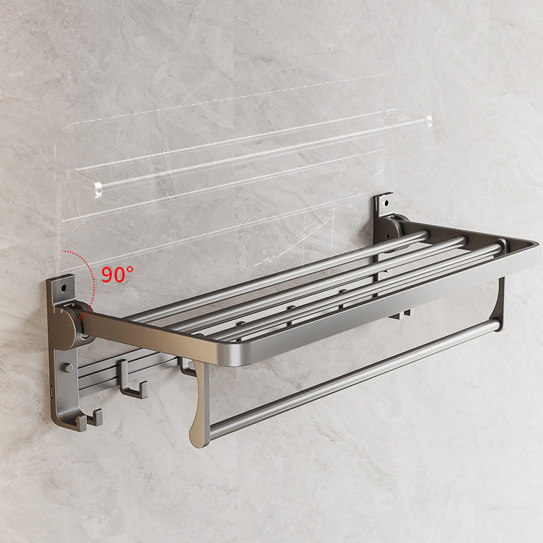 Gray Aluminum Bathroom Accessory Set Contemporary Bath Shelf Clearhalo 'Bathroom Hardware Sets' 'Bathroom Hardware' 'Bathroom Remodel & Bathroom Fixtures' 'bathroom_hardware_sets' 'Home Improvement' 'home_improvement' 'home_improvement_bathroom_hardware_sets' 6588045