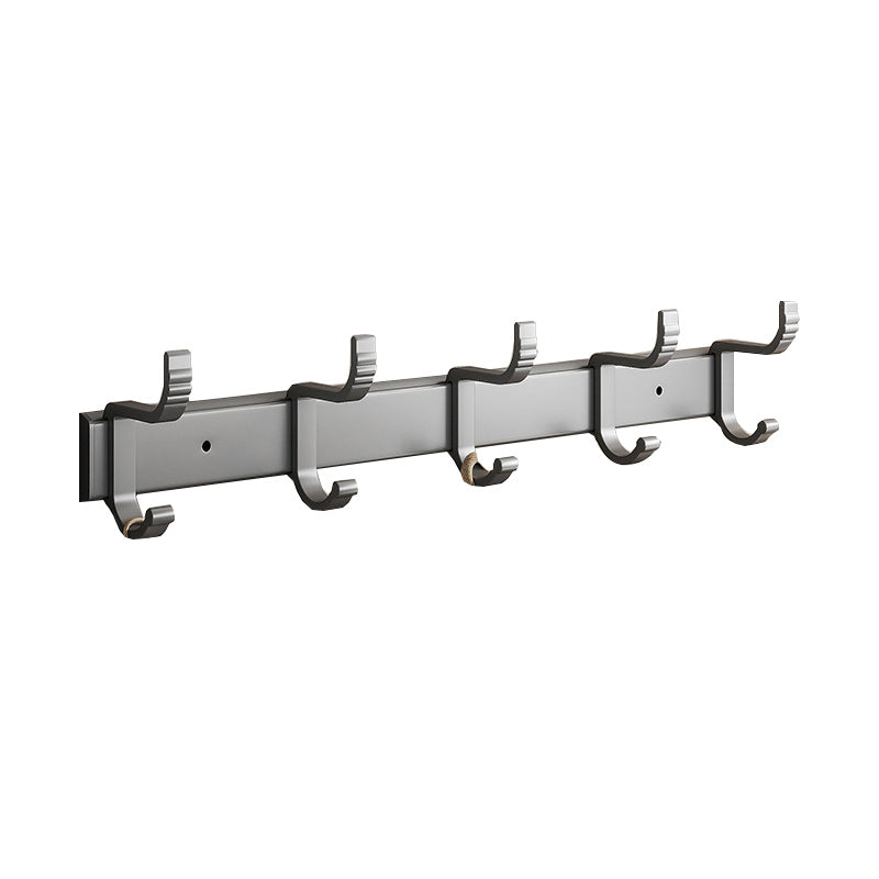 Gray Aluminum Bathroom Accessory Set Contemporary Bath Shelf Clearhalo 'Bathroom Hardware Sets' 'Bathroom Hardware' 'Bathroom Remodel & Bathroom Fixtures' 'bathroom_hardware_sets' 'Home Improvement' 'home_improvement' 'home_improvement_bathroom_hardware_sets' 6588057