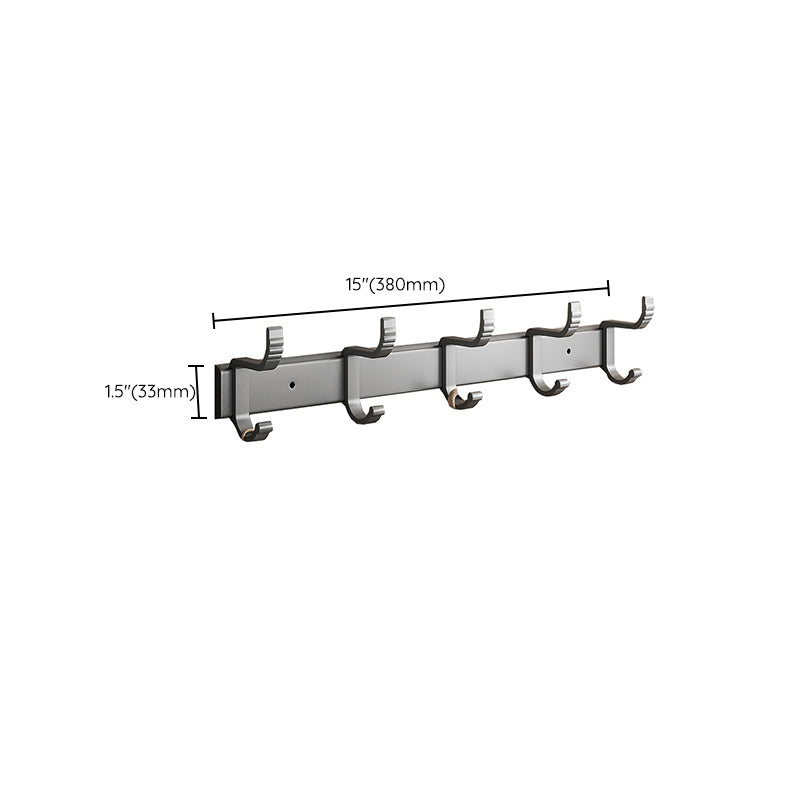 Gray Aluminum Bathroom Accessory Set Contemporary Bath Shelf Clearhalo 'Bathroom Hardware Sets' 'Bathroom Hardware' 'Bathroom Remodel & Bathroom Fixtures' 'bathroom_hardware_sets' 'Home Improvement' 'home_improvement' 'home_improvement_bathroom_hardware_sets' 6588064