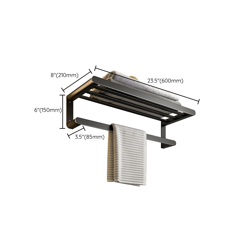 Modern Bath Hardware Set Black Towel Bar Bath Shelf Bathroom Hardware Set Clearhalo 'Bathroom Hardware Sets' 'Bathroom Hardware' 'Bathroom Remodel & Bathroom Fixtures' 'bathroom_hardware_sets' 'Home Improvement' 'home_improvement' 'home_improvement_bathroom_hardware_sets' 6588100