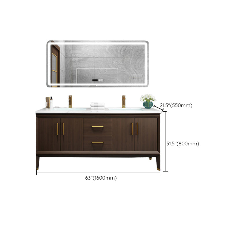 Bathroom Vanity Set Single Sink LED Mirror Sink Vanity with Faucet Clearhalo 'Bathroom Remodel & Bathroom Fixtures' 'Bathroom Vanities' 'bathroom_vanities' 'Home Improvement' 'home_improvement' 'home_improvement_bathroom_vanities' 6588164