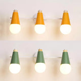 Metal Sweet Cone Wall Light Bathroom 3 Lights Nordic Style Wall Sconce Clearhalo 'Wall Lamps & Sconces' 'Wall Lights' Lighting' 65906