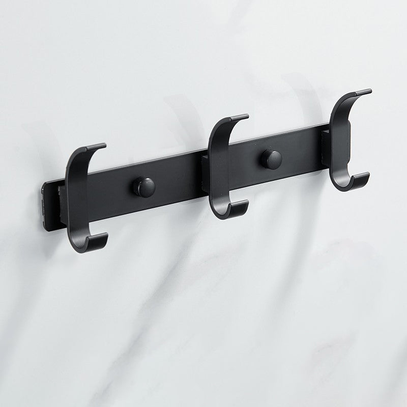 Modern Bathroom Hardware Set Silver/Black Bathroom Accessory Kit Matte Black 1 Piece 3 Clearhalo 'Bathroom Hardware Sets' 'Bathroom Hardware' 'Bathroom Remodel & Bathroom Fixtures' 'bathroom_hardware_sets' 'Home Improvement' 'home_improvement' 'home_improvement_bathroom_hardware_sets' 6590763