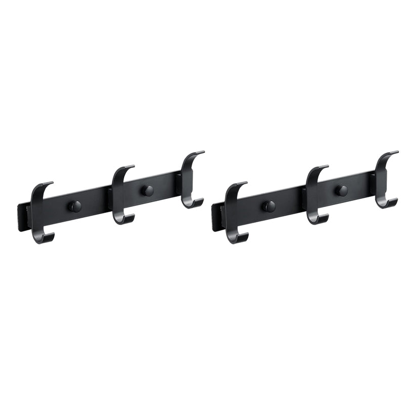 Modern Bathroom Hardware Set Silver/Black Bathroom Accessory Kit Matte Black 2 Piece Set 3 Clearhalo 'Bathroom Hardware Sets' 'Bathroom Hardware' 'Bathroom Remodel & Bathroom Fixtures' 'bathroom_hardware_sets' 'Home Improvement' 'home_improvement' 'home_improvement_bathroom_hardware_sets' 6590764