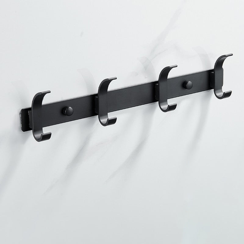 Modern Bathroom Hardware Set Silver/Black Bathroom Accessory Kit Matte Black 1 Piece 4 Clearhalo 'Bathroom Hardware Sets' 'Bathroom Hardware' 'Bathroom Remodel & Bathroom Fixtures' 'bathroom_hardware_sets' 'Home Improvement' 'home_improvement' 'home_improvement_bathroom_hardware_sets' 6590765