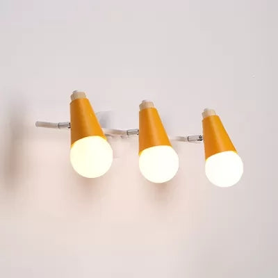 Metal Sweet Cone Wall Light Bathroom 3 Lights Nordic Style Wall Sconce Clearhalo 'Wall Lamps & Sconces' 'Wall Lights' Lighting' 65908