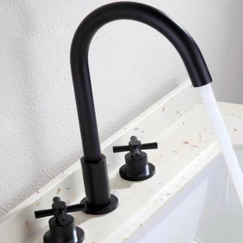 High-Arc Basin Faucet Cross Handle Vanity Faucet for Bathroom Clearhalo 'Bathroom Remodel & Bathroom Fixtures' 'Bathroom Sink Faucets' 'Bathroom Sinks & Faucet Components' 'bathroom_sink_faucets' 'Home Improvement' 'home_improvement' 'home_improvement_bathroom_sink_faucets' 6594951