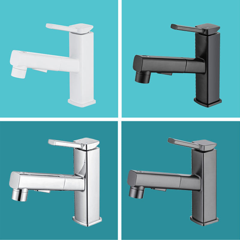 Lever Handle Faucet Pull-out Vessel Sink Faucet with Swivel Spout Clearhalo 'Bathroom Remodel & Bathroom Fixtures' 'Bathroom Sink Faucets' 'Bathroom Sinks & Faucet Components' 'bathroom_sink_faucets' 'Home Improvement' 'home_improvement' 'home_improvement_bathroom_sink_faucets' 6594976