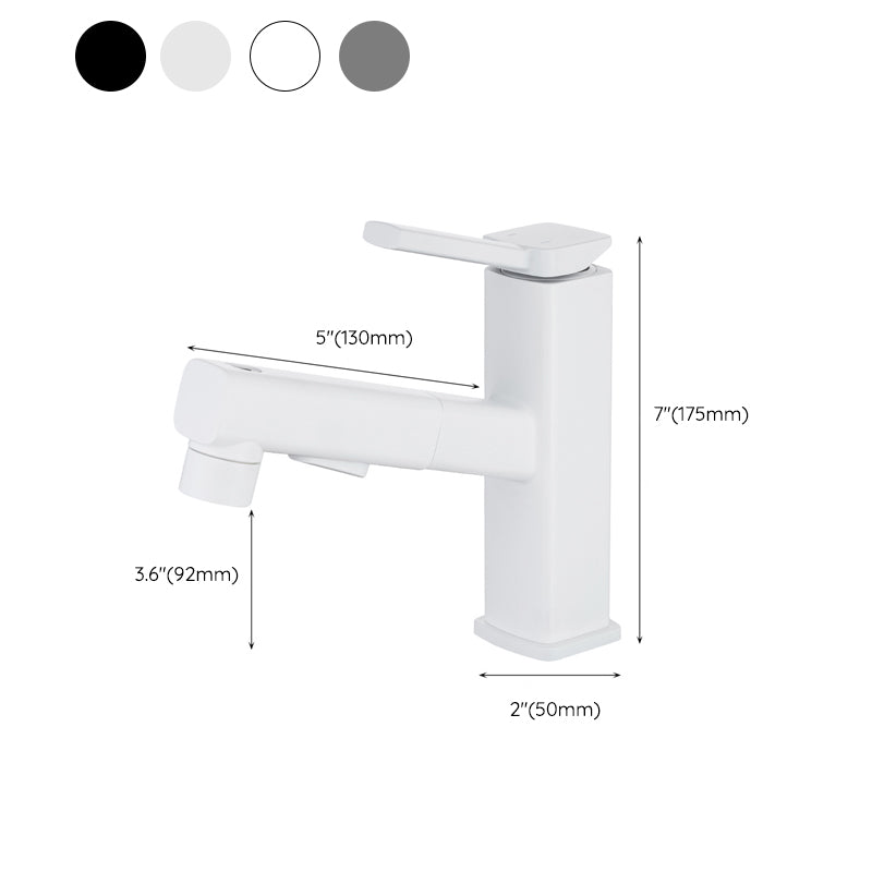 Lever Handle Faucet Pull-out Vessel Sink Faucet with Swivel Spout Clearhalo 'Bathroom Remodel & Bathroom Fixtures' 'Bathroom Sink Faucets' 'Bathroom Sinks & Faucet Components' 'bathroom_sink_faucets' 'Home Improvement' 'home_improvement' 'home_improvement_bathroom_sink_faucets' 6594978