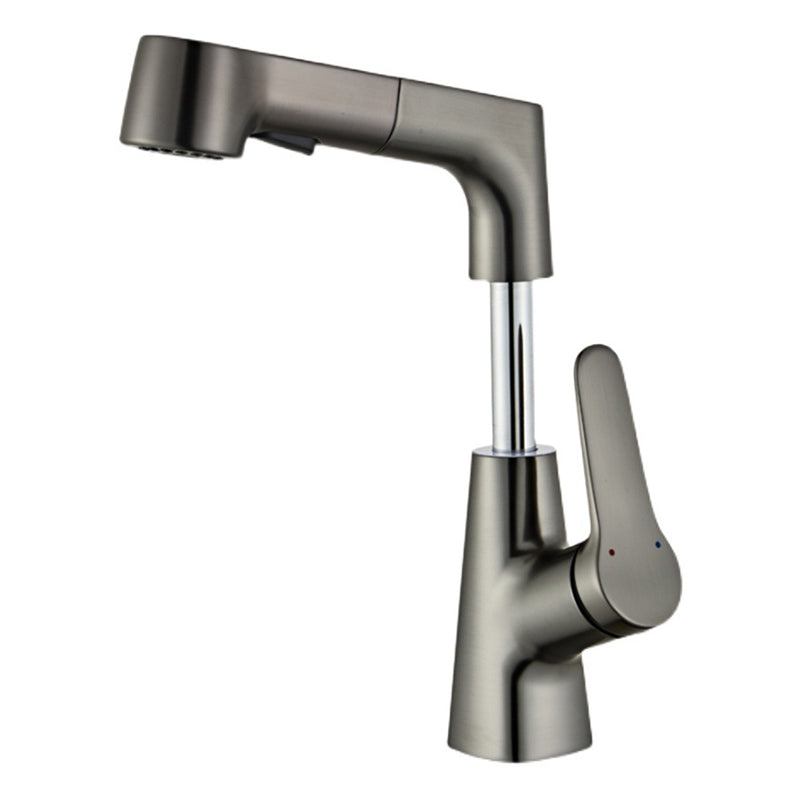 Pull-out Vessel Faucet Contemporary Sink Faucet with One Lever Handle Clearhalo 'Bathroom Remodel & Bathroom Fixtures' 'Bathroom Sink Faucets' 'Bathroom Sinks & Faucet Components' 'bathroom_sink_faucets' 'Home Improvement' 'home_improvement' 'home_improvement_bathroom_sink_faucets' 6594985