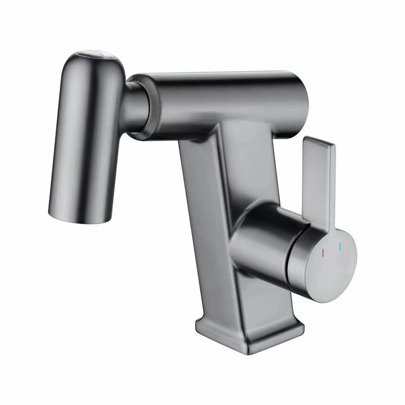 Contemporary Vessel Faucet Swivel Spout Faucet with One Lever Handle Clearhalo 'Bathroom Remodel & Bathroom Fixtures' 'Bathroom Sink Faucets' 'Bathroom Sinks & Faucet Components' 'bathroom_sink_faucets' 'Home Improvement' 'home_improvement' 'home_improvement_bathroom_sink_faucets' 6595021