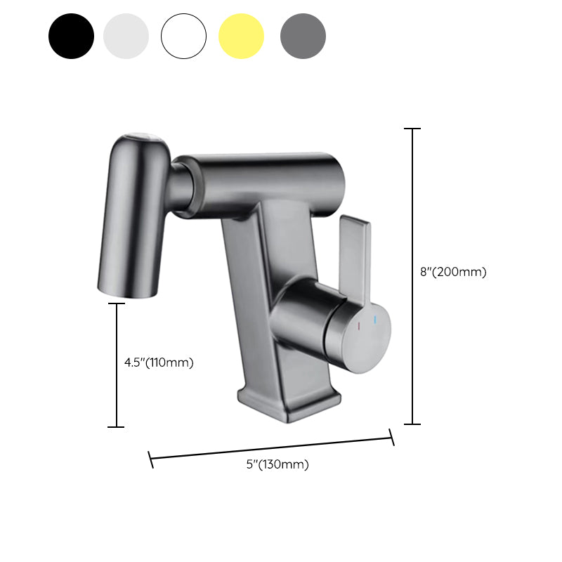 Contemporary Vessel Faucet Swivel Spout Faucet with One Lever Handle Clearhalo 'Bathroom Remodel & Bathroom Fixtures' 'Bathroom Sink Faucets' 'Bathroom Sinks & Faucet Components' 'bathroom_sink_faucets' 'Home Improvement' 'home_improvement' 'home_improvement_bathroom_sink_faucets' 6595027