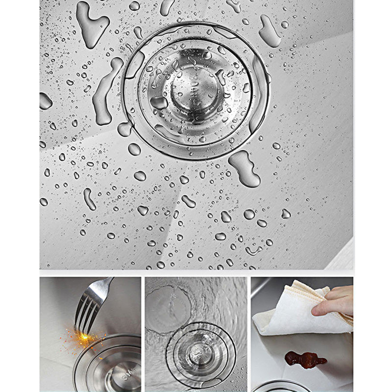 Contemporary Stainless Steel Kitchen Sink with Faucet Single Bowl Sink Clearhalo 'Home Improvement' 'home_improvement' 'home_improvement_kitchen_sinks' 'Kitchen Remodel & Kitchen Fixtures' 'Kitchen Sinks & Faucet Components' 'Kitchen Sinks' 'kitchen_sinks' 6595194
