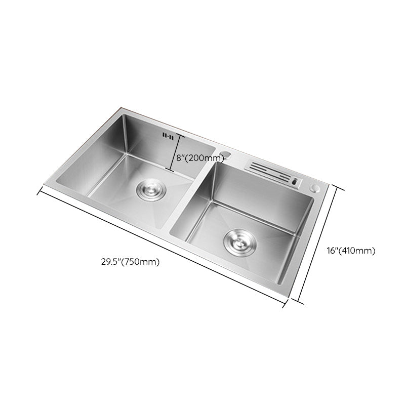 Contemporary Stainless Steel Kitchen Sink with Faucet Single Bowl Sink Clearhalo 'Home Improvement' 'home_improvement' 'home_improvement_kitchen_sinks' 'Kitchen Remodel & Kitchen Fixtures' 'Kitchen Sinks & Faucet Components' 'Kitchen Sinks' 'kitchen_sinks' 6595206