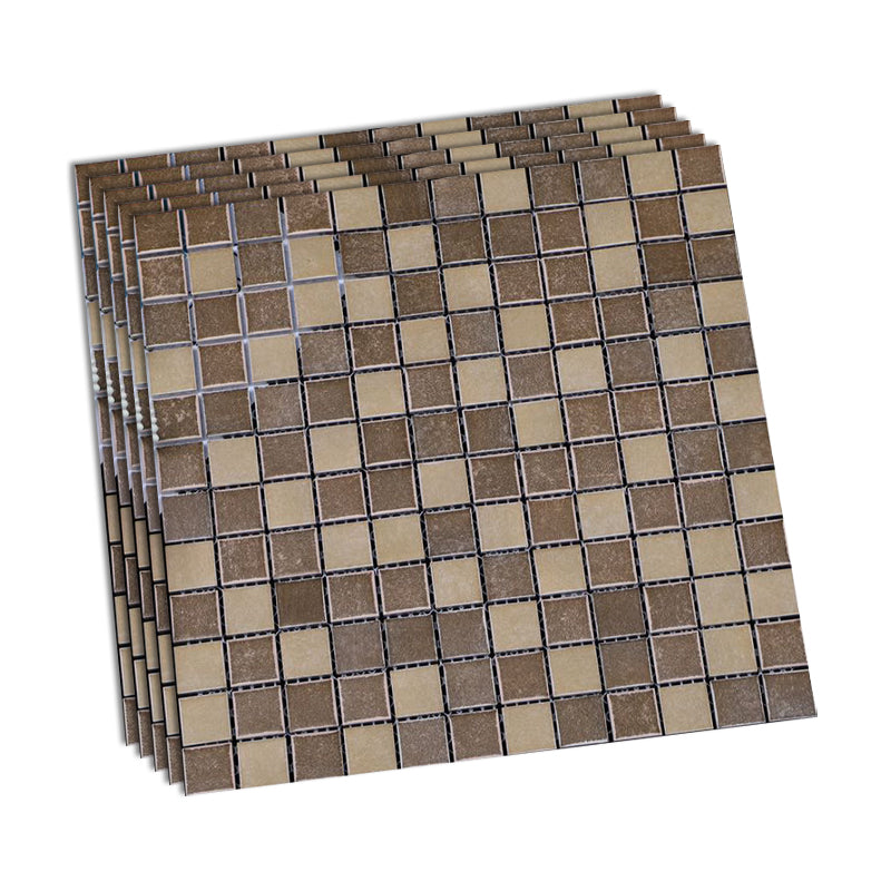 Grid Mosaic Sheet Wall & Floor Tile Mixed Material Outdoor Wall Tile Brown Clearhalo 'Floor Tiles & Wall Tiles' 'floor_tiles_wall_tiles' 'Flooring 'Home Improvement' 'home_improvement' 'home_improvement_floor_tiles_wall_tiles' Walls and Ceiling' 6595393