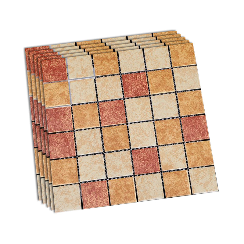 Grid Mosaic Sheet Wall & Floor Tile Mixed Material Outdoor Wall Tile Orange 22 Pieces Clearhalo 'Floor Tiles & Wall Tiles' 'floor_tiles_wall_tiles' 'Flooring 'Home Improvement' 'home_improvement' 'home_improvement_floor_tiles_wall_tiles' Walls and Ceiling' 6595395