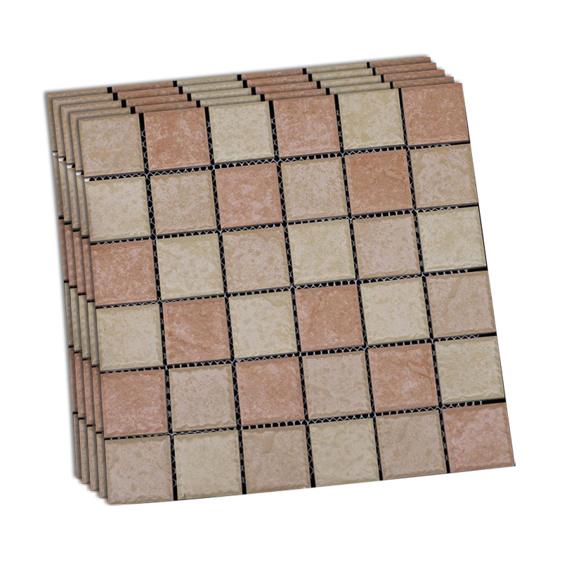 Grid Mosaic Sheet Wall & Floor Tile Mixed Material Outdoor Wall Tile Orange Red Clearhalo 'Floor Tiles & Wall Tiles' 'floor_tiles_wall_tiles' 'Flooring 'Home Improvement' 'home_improvement' 'home_improvement_floor_tiles_wall_tiles' Walls and Ceiling' 6595402