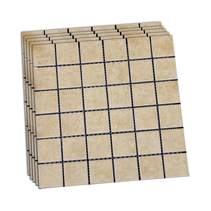 Grid Mosaic Sheet Wall & Floor Tile Mixed Material Outdoor Wall Tile Light Yellow Clearhalo 'Floor Tiles & Wall Tiles' 'floor_tiles_wall_tiles' 'Flooring 'Home Improvement' 'home_improvement' 'home_improvement_floor_tiles_wall_tiles' Walls and Ceiling' 6595405