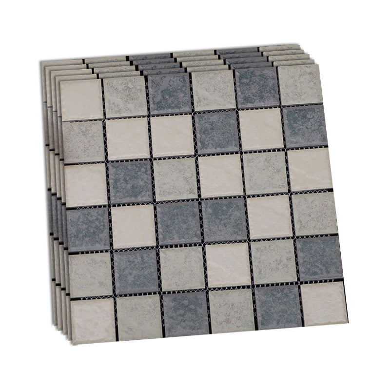 Grid Mosaic Sheet Wall & Floor Tile Mixed Material Outdoor Wall Tile Heather Gray Clearhalo 'Floor Tiles & Wall Tiles' 'floor_tiles_wall_tiles' 'Flooring 'Home Improvement' 'home_improvement' 'home_improvement_floor_tiles_wall_tiles' Walls and Ceiling' 6595416