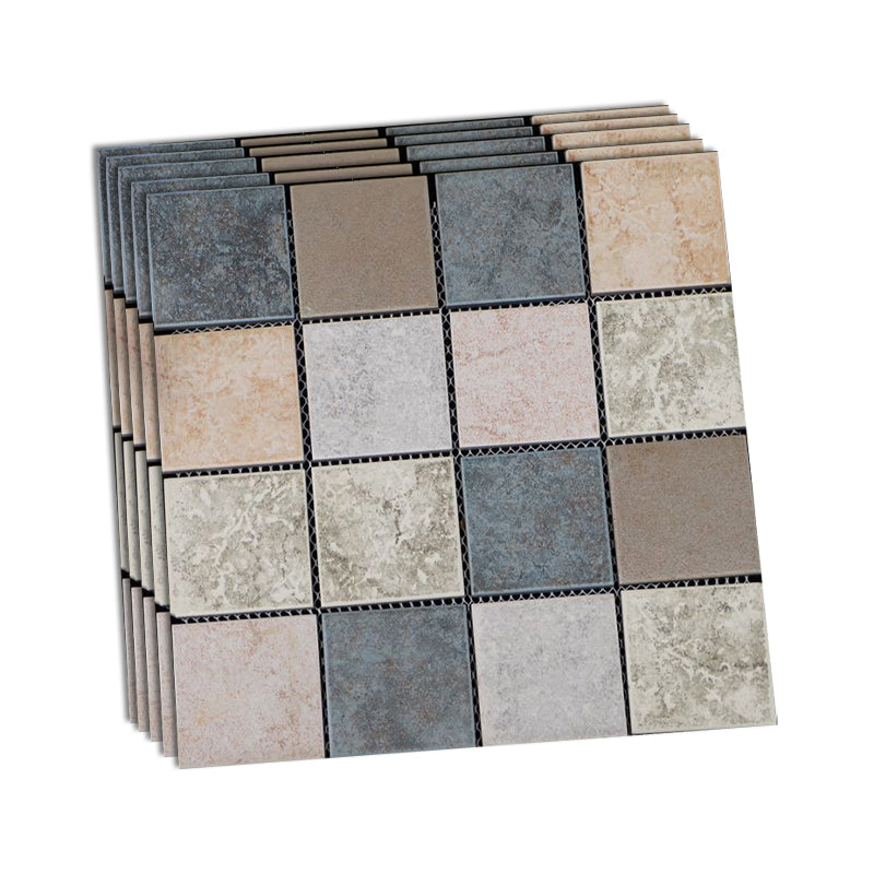 Grid Mosaic Sheet Wall & Floor Tile Mixed Material Outdoor Wall Tile Smoke Gray Clearhalo 'Floor Tiles & Wall Tiles' 'floor_tiles_wall_tiles' 'Flooring 'Home Improvement' 'home_improvement' 'home_improvement_floor_tiles_wall_tiles' Walls and Ceiling' 6595418