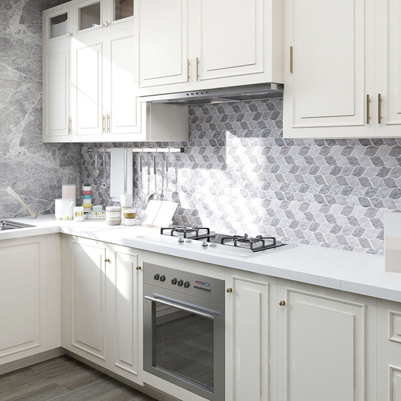 Gray Tone Kitchen Backsplash Tile Leaf Pattern Peel and Stick Backsplash Tile Grey 180-Piece Set Clearhalo 'Flooring 'Home Improvement' 'home_improvement' 'home_improvement_peel_stick_blacksplash' 'Peel & Stick Backsplash Tile' 'peel_stick_blacksplash' 'Walls & Ceilings' Walls and Ceiling' 6595598