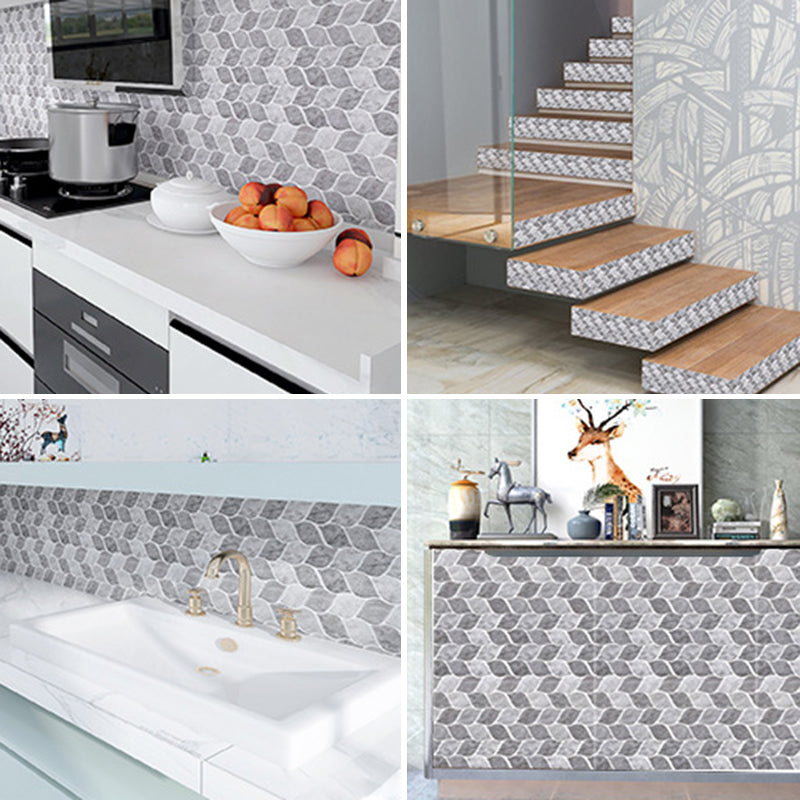 Gray Tone Kitchen Backsplash Tile Leaf Pattern Peel and Stick Backsplash Tile Clearhalo 'Flooring 'Home Improvement' 'home_improvement' 'home_improvement_peel_stick_blacksplash' 'Peel & Stick Backsplash Tile' 'peel_stick_blacksplash' 'Walls & Ceilings' Walls and Ceiling' 6595606