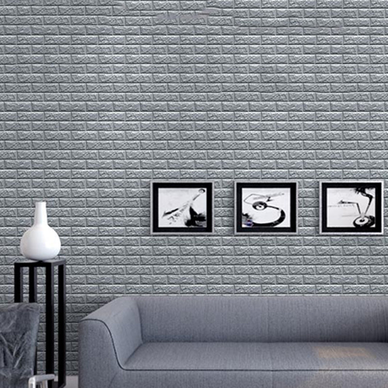 Modern Wall Panel PVC 3D Embossed Self-Adhesive Waterproof Wall Access Panel Grey Clearhalo 'Flooring 'Home Improvement' 'home_improvement' 'home_improvement_wall_paneling' 'Wall Paneling' 'wall_paneling' 'Walls & Ceilings' Walls and Ceiling' 6595706