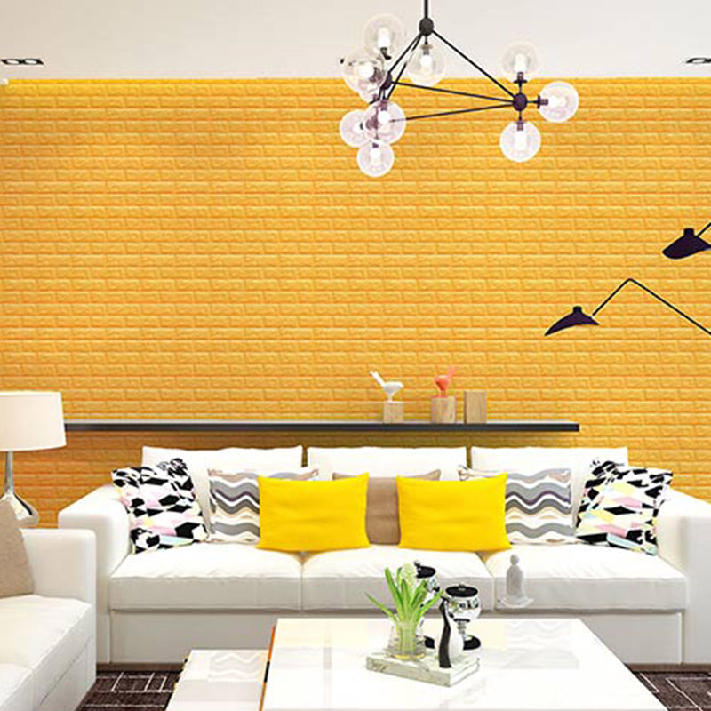 Modern Wall Panel PVC 3D Embossed Self-Adhesive Waterproof Wall Access Panel Ginger Clearhalo 'Flooring 'Home Improvement' 'home_improvement' 'home_improvement_wall_paneling' 'Wall Paneling' 'wall_paneling' 'Walls & Ceilings' Walls and Ceiling' 6595716
