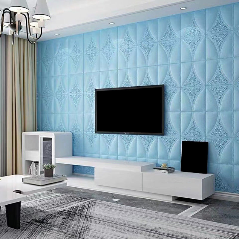 Industrial Tin Backsplash Paneling PVC Smooth Wall Ceiling Panel Blue 10-Piece Set Clearhalo 'Flooring 'Home Improvement' 'home_improvement' 'home_improvement_wall_paneling' 'Wall Paneling' 'wall_paneling' 'Walls & Ceilings' Walls and Ceiling' 6595756