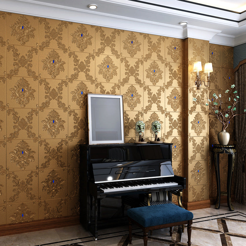 Glam Style Foam Wall Paneling Living Room 3D Embossed Waterproof Wall Paneling Clearhalo 'Flooring 'Home Improvement' 'home_improvement' 'home_improvement_wall_paneling' 'Wall Paneling' 'wall_paneling' 'Walls & Ceilings' Walls and Ceiling' 6595784