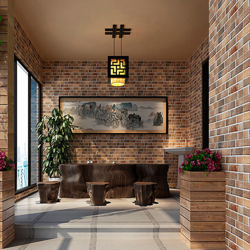 Vintage Brick Red Wall Tile Brick Joint Floor and Wall for Drawing Room Brown 40 Pieces Clearhalo 'Floor Tiles & Wall Tiles' 'floor_tiles_wall_tiles' 'Flooring 'Home Improvement' 'home_improvement' 'home_improvement_floor_tiles_wall_tiles' Walls and Ceiling' 6597766