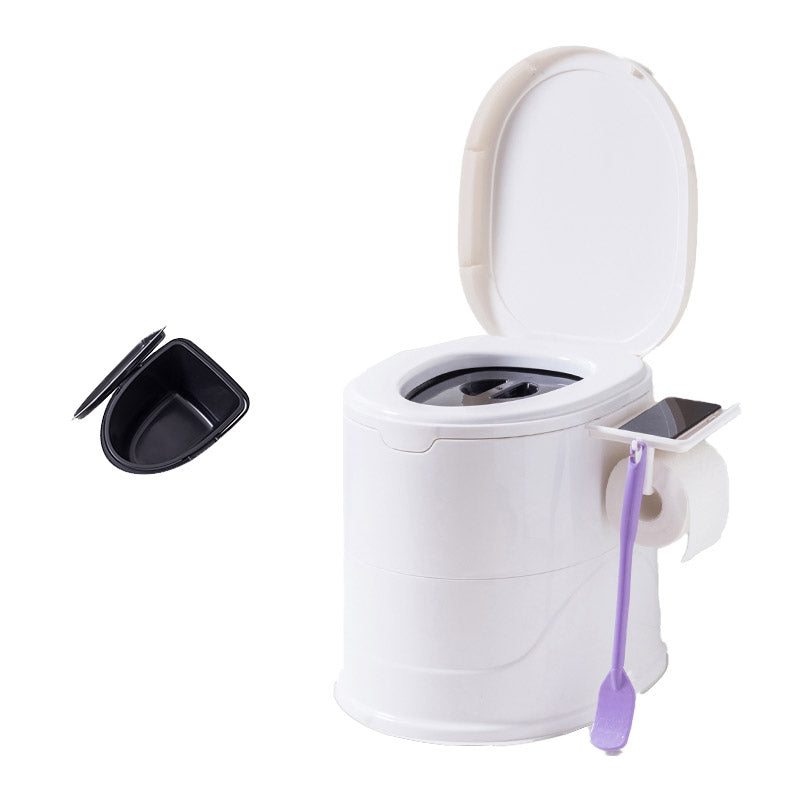 Floor Mounted ABS Flush Toilet One-Piece Toilet Modern Toilet White Antiskid Solid Barrel Clearhalo 'Bathroom Remodel & Bathroom Fixtures' 'Home Improvement' 'home_improvement' 'home_improvement_toilets' 'Toilets & Bidets' 'Toilets' 6611255