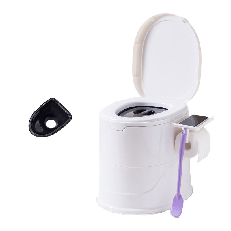 Floor Mounted ABS Flush Toilet One-Piece Toilet Modern Toilet White Antiskid Hollow Barrel Clearhalo 'Bathroom Remodel & Bathroom Fixtures' 'Home Improvement' 'home_improvement' 'home_improvement_toilets' 'Toilets & Bidets' 'Toilets' 6611256