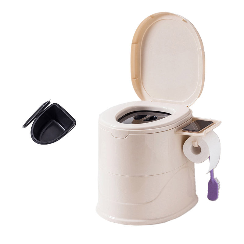 Floor Mounted ABS Flush Toilet One-Piece Toilet Modern Toilet Beige Antiskid Solid Barrel Clearhalo 'Bathroom Remodel & Bathroom Fixtures' 'Home Improvement' 'home_improvement' 'home_improvement_toilets' 'Toilets & Bidets' 'Toilets' 6611262