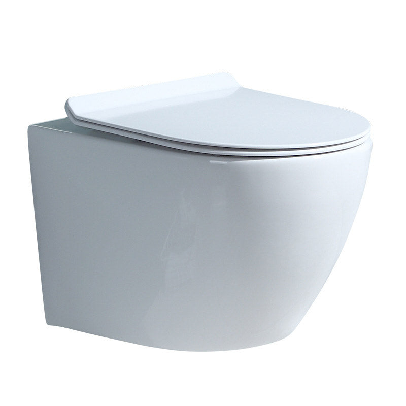 Modern Concealed Tank Toilet Skirted Ceramic Wall Hung Flush Toilet with Seat Clearhalo 'Bathroom Remodel & Bathroom Fixtures' 'Home Improvement' 'home_improvement' 'home_improvement_toilets' 'Toilets & Bidets' 'Toilets' 6611582