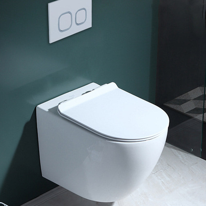 Modern Concealed Tank Toilet Skirted Ceramic Wall Hung Flush Toilet with Seat Clearhalo 'Bathroom Remodel & Bathroom Fixtures' 'Home Improvement' 'home_improvement' 'home_improvement_toilets' 'Toilets & Bidets' 'Toilets' 6611593