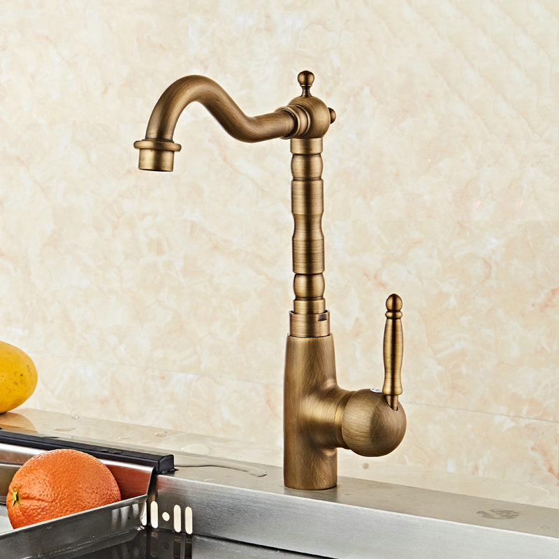 Traditional Standard Bar Faucet 1-Handle with Supply Lines Kitchen Faucet Brass Round Straight Faucet Clearhalo 'Home Improvement' 'home_improvement' 'home_improvement_kitchen_faucets' 'Kitchen Faucets' 'Kitchen Remodel & Kitchen Fixtures' 'Kitchen Sinks & Faucet Components' 'kitchen_faucets' 6615530