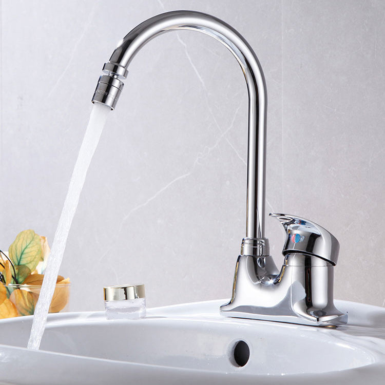 Contemporary Single Level Kitchen Faucet Lead Free Faucet in Chrome 12.9" Clearhalo 'Home Improvement' 'home_improvement' 'home_improvement_kitchen_faucets' 'Kitchen Faucets' 'Kitchen Remodel & Kitchen Fixtures' 'Kitchen Sinks & Faucet Components' 'kitchen_faucets' 6615591
