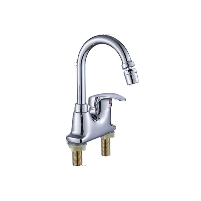 Contemporary Single Level Kitchen Faucet Lead Free Faucet in Chrome 10.2" Clearhalo 'Home Improvement' 'home_improvement' 'home_improvement_kitchen_faucets' 'Kitchen Faucets' 'Kitchen Remodel & Kitchen Fixtures' 'Kitchen Sinks & Faucet Components' 'kitchen_faucets' 6615599