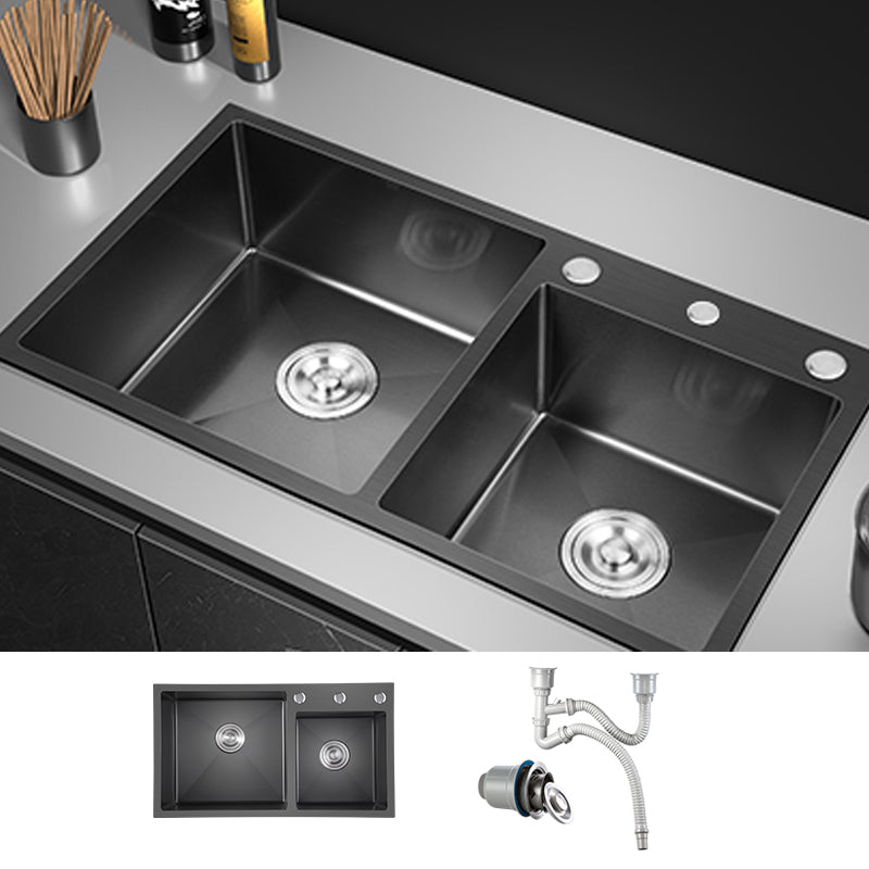 Modern Style Kitchen Sink Drop-In Corrosion Resistant Kitchen Double Sink Sink Only None Clearhalo 'Home Improvement' 'home_improvement' 'home_improvement_kitchen_sinks' 'Kitchen Remodel & Kitchen Fixtures' 'Kitchen Sinks & Faucet Components' 'Kitchen Sinks' 'kitchen_sinks' 6616092