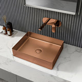 Contemporary Bathroom Sink Metal Rectangular Vessel Sink with Pop-Up Drain Clearhalo 'Bathroom Remodel & Bathroom Fixtures' 'Bathroom Sinks & Faucet Components' 'Bathroom Sinks' 'bathroom_sink' 'Home Improvement' 'home_improvement' 'home_improvement_bathroom_sink' 6616196