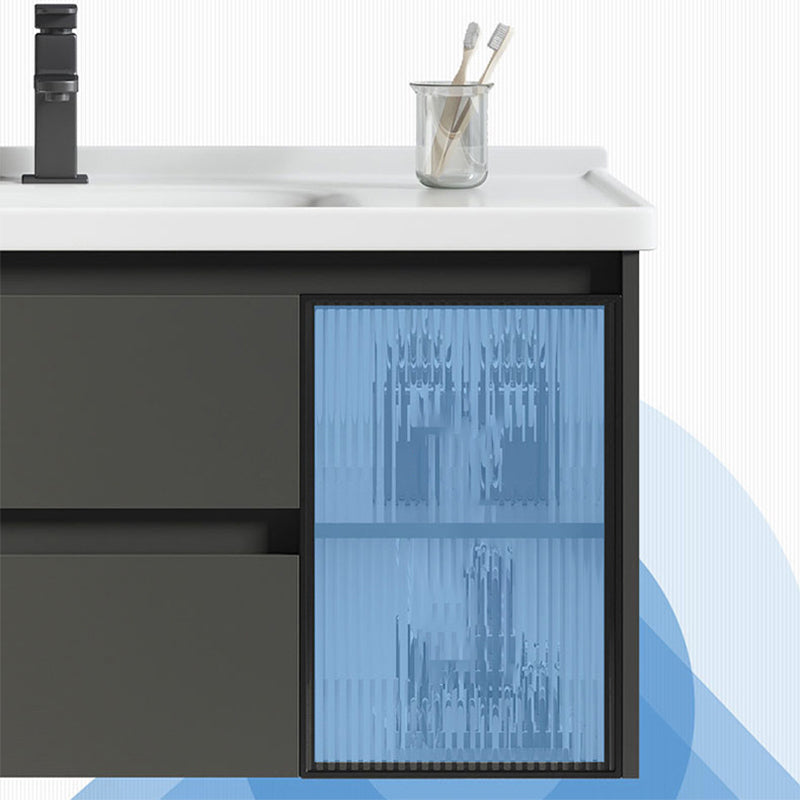 Modern Gray Vanity Sink Mirror Cabinet Wall-Mounted Bathroom Vanity Cabinet with Drawers Clearhalo 'Bathroom Remodel & Bathroom Fixtures' 'Bathroom Vanities' 'bathroom_vanities' 'Home Improvement' 'home_improvement' 'home_improvement_bathroom_vanities' 6616525