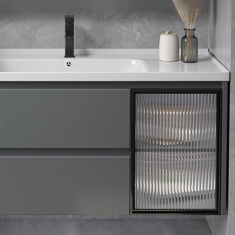 Modern Gray Vanity Sink Mirror Cabinet Wall-Mounted Bathroom Vanity Cabinet with Drawers Clearhalo 'Bathroom Remodel & Bathroom Fixtures' 'Bathroom Vanities' 'bathroom_vanities' 'Home Improvement' 'home_improvement' 'home_improvement_bathroom_vanities' 6616535