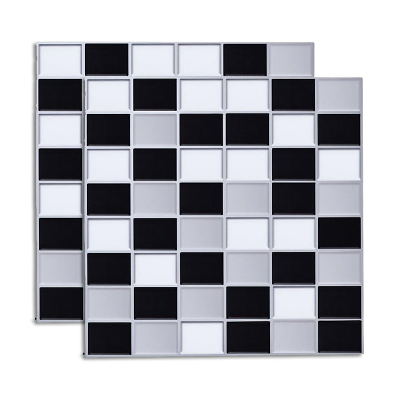 Peel & Stick Mosaic Tile Square Plastic Waterproof Peel and Stick Tiles for Kitchen Black Clearhalo 'Flooring 'Home Improvement' 'home_improvement' 'home_improvement_peel_stick_blacksplash' 'Peel & Stick Backsplash Tile' 'peel_stick_blacksplash' 'Walls & Ceilings' Walls and Ceiling' 6616816
