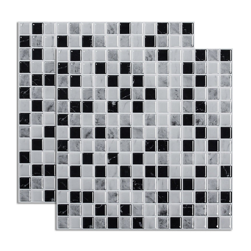 Peel & Stick Mosaic Tile Square Plastic Waterproof Peel and Stick Tiles for Kitchen Grey Clearhalo 'Flooring 'Home Improvement' 'home_improvement' 'home_improvement_peel_stick_blacksplash' 'Peel & Stick Backsplash Tile' 'peel_stick_blacksplash' 'Walls & Ceilings' Walls and Ceiling' 6616819