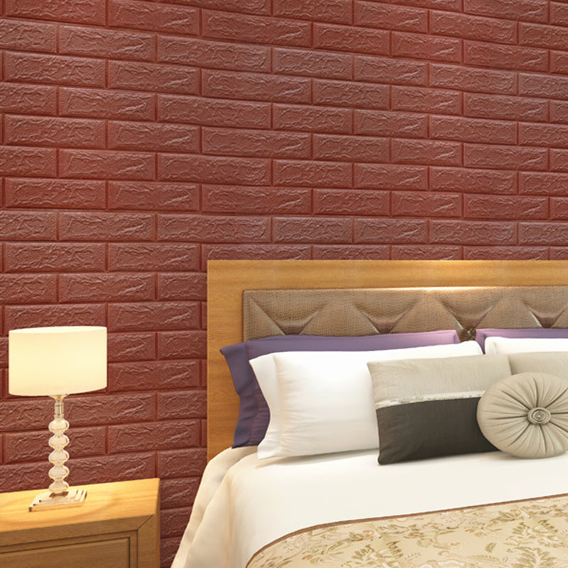 Industrial Wall Paneling Peel and Stick Wood Effect Design Waterproof Foam Wall Paneling Brown 0.2" 20-Piece Set Clearhalo 'Flooring 'Home Improvement' 'home_improvement' 'home_improvement_wall_paneling' 'Wall Paneling' 'wall_paneling' 'Walls & Ceilings' Walls and Ceiling' 6616945